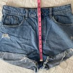 PacSun  High Rise Distressed Denim Medium Wash Relaxed Fit Mom Shorts Size 29 Photo 9