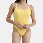 No Boundaries  Hibiscus Monokini One Piece Yellow Medium NWT Photo 7