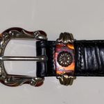 Brighton Leather Belt 90s Vintage Y2K, Black Photo 1