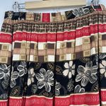 Alfred Dunner Vintage  Midi Skirt Boho Mixed Pattern Floral Brown Black Size 16 Photo 5