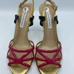 Diane Von Furstenberg  pink black gold Strappy heel Photo 2
