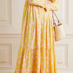 EYWASOULS MALIBU Cora Tiered Floral Maxi Dress Size M/L Yellow Size L Photo 0