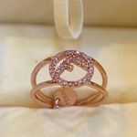 Fendi F is  Metal Strass Oro Rosa Ring Size S Photo 0
