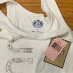 Juicy Couture  Pam Gela Rib Tank Tank Rhinestone Logo Retro White Women's Medium Photo 3