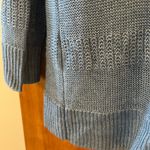 Talbots Open Front Cardigan Sweater Blue Open Stitching 100% Linen Small Photo 7