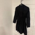 Maje  inola high neck cotton black romper with eyelet lace detail Photo 5