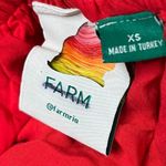 Farm Rio Palila Midi Dress XS Red Pink Tropical Fringe Patchwork Boho Resort Photo 12