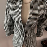 H&M  black and white blazer 3/4 sleeve size 4 Photo 0