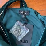 NBD NWT NBDxRevolve Lourdes Green Velvet High Neck Beaded Open Back Mini Dress~ L🧡🎀 Photo 8