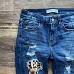 KanCan Womens Jeans Size 7/27 Leopard Distressed Skinny Dark Wash Denim Stretch Blue Photo 1