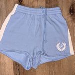 PINK - Victoria's Secret  Light Blue and White Athletic Shorts Photo 0