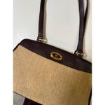Etienne Aigner Vintage Structured Satchel – Woven Straw & Leather – Brown/Beige Photo 0