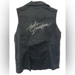Harley Davidson Womens black Sleeveless Full Zip Denim Embroidered Vest Size L Photo 1