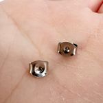 Gold Tone Solid Metal Round Ball Stud Pierced Earrings Photo 7