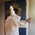 K. Jordan white lace floral mini dress with tassels off shoulder size large Photo 4