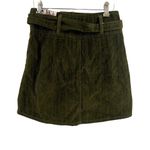 REWASH  Green Corduroy Belted Mini Skirt Size 5 / 27 New Photo 1