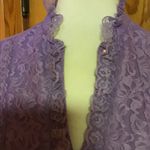 VTG 70s lace bodice lavender dress Size M Photo 4