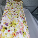 Future Collective One Shoulder Maxi Dress M Watercolor Print Linen Blend‎ Yellow Size M Photo 7