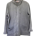Quacker Factory Gray Gem Zipper Full Zip Sweater Sz M Size M Photo 0