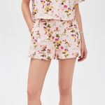 Hill House Home The Audrey Shorts Small Floral Linen Blend Lined Elastic Waist Photo 0