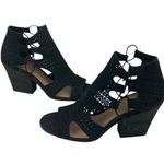 Vince Camuto * Caged Heels Womens Size 7M Black Perforated Gladiator Fairy Witchy Photo 0