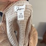 Japna  Cropped Long Sleeve Crop Top Checkered Brown and White Ruched Blouse Photo 4