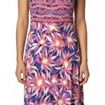 Peter Pilotto 100% Silk Midi Dress in Pink Abstract Floral Print Size 10 US Photo 0