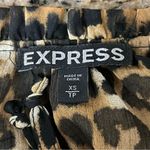 EXPRESS Women XS Blouse Ruffle Leopard Y2k Retro Sheer Cropped Preppy Coastal Photo 7