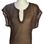 Islander Brown Short Sleeve Mesh Beach Coverup Dress Photo 43