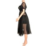 SELKIE The Caviar Lace Boudoir Silk Dress, Black, Small Black Photo 5