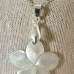 Mother of pearl plumeria flower pendant necklace Photo 0