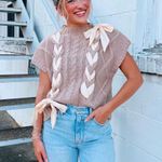 These Three Boutique Bow Tie Sweater Top  Photo 0