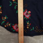 Free People Navy Blue Embroidered Cropped Swing Tank Top Women's size Medium Photo 4