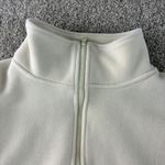 Qinsen Fleece Cropped Jacket Pullover Women's Size Small Cream Y2K Drawstring Tan Photo 6