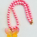 🎀SALE🎀 Y2k pink Butterfly Pearl Necklace Barbie Princess for Pop Gifts Teens Orange Photo 1