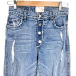 Revice Denim Revice Dream Fit Button Fly Straight Crop Distressed Raw Hem Jeans 27 Photo 5