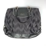 Coach #F20050 Ashley Gathered Carryall Satchel Bag Grey Satin Photo 2