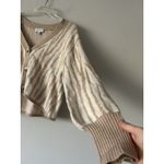 Lucy Paris  Zebra Patterned Tan & Cream Cropped Cardigan Size Medium Soft Cozy Photo 3