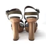 MARNI kahki green leather, wood sandals Size 9 Photo 5