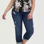 Torrid Super Soft Cold Shoulder Banded Bottom Tee Sz. 2X 18/20 Black Floral Photo 8