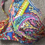 Bleu Rod Beattie  Groovy Baby Printed Underwire Bikini Top Sz 4 Paisley Colorful Photo 3