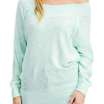 Free People WE THE Mint Palisades Off-the-Shoulder Sweater Top Sz XS NWT Photo 0