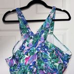 Swimsuits For All High Neck Floral One Piece Swimsuit Green Size 24 Photo 4