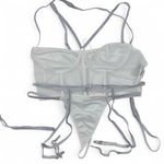 NEW White 4 Piece Lingerie Set White Silver Metallic size Extra Large Photo 0