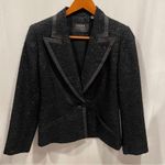 Dana Buchman Vintage 90’s luxury mohair wool boucle tuxedo collar metallic thread blazer Photo 0