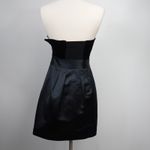 Theory  Chanesa Black Velvet Satin Silk-Blend Strapless Mini Cocktail Tube Dress Photo 7