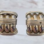 Vintage Clip On Earrings Chunky Industrial Hoops Photo 0