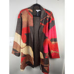 Chico's  Size 3 XL Abstract Print Textured Open Front Jacket Kimono Blazer Multic Photo 1