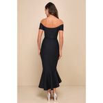 Lulus NWOT How Much I Care Black Off-the-Shoulder Midi Dress Prom Size S Photo 4