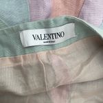 Valentino paneled mini skirt pastel green pink multicolor linen 4 Photo 4